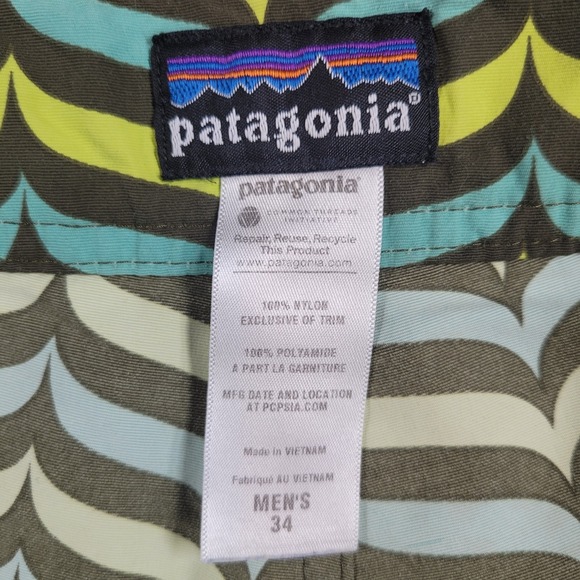 Patagonia Swimming Trunks Mens 34x9 Multi-Colored Geometric Board Shorts - Picture 8 of 8